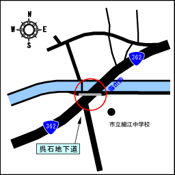 呉石地下道位置図