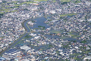 台風第15号で浸水被害があった安間川周辺