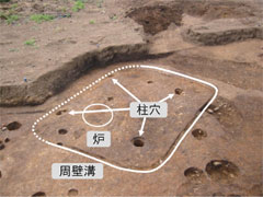 竪穴式住居の跡