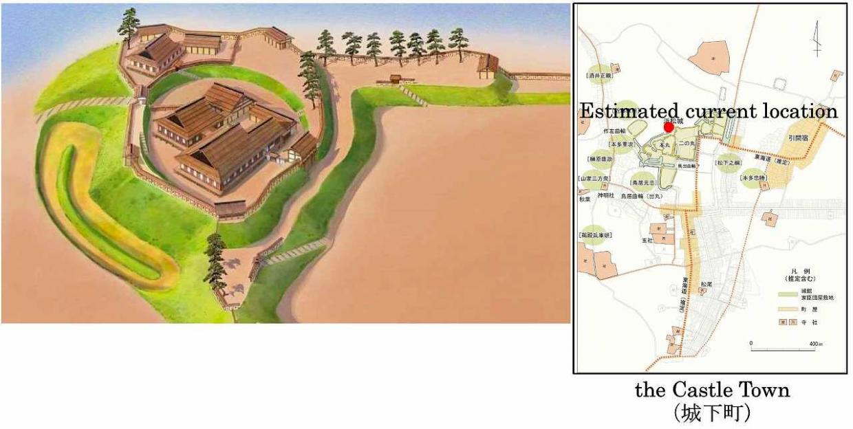 徳川家康在城期の浜松城中枢部と城下町