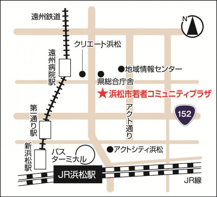 浜松市若者コミュニティプラザ　地図