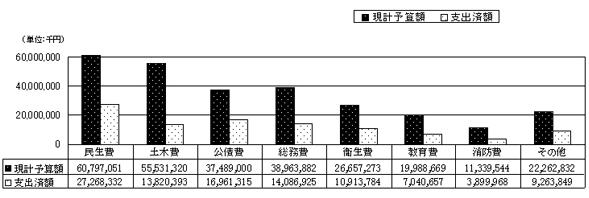 一般会計歳出予算額と執行状況（表）