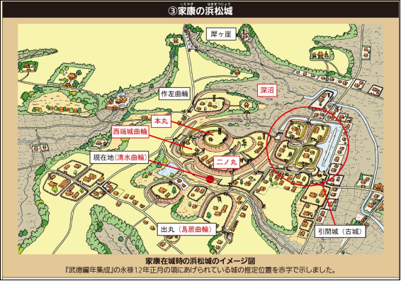 家康の在城時の浜松城のイメージ図