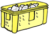 Coloque en el contenedor amarillo designado o en la red para bas