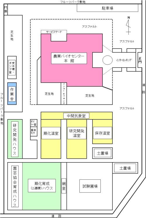 農業バイオセンターの配置図