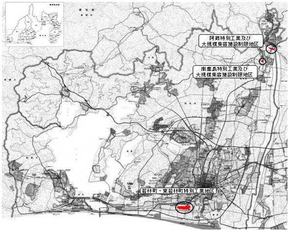 特別工業地区の区域図