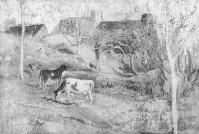 「ブルターニュの光と風」展示作品　アンリ・モレ 《ポン＝タヴァンの風景》　1888 - 89年　Collection du musée des beaux-arts de Quimper, France