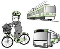 公共交通機関・自転車の利用