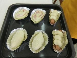 成型後の3種類のパン