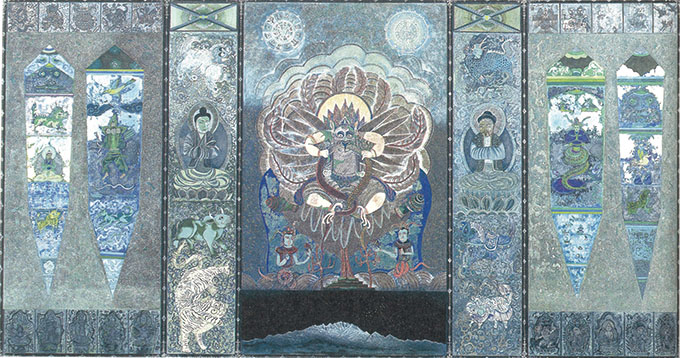 ≪東巴絵図考≫1999年高畑郁子作豊橋市美術博物館蔵