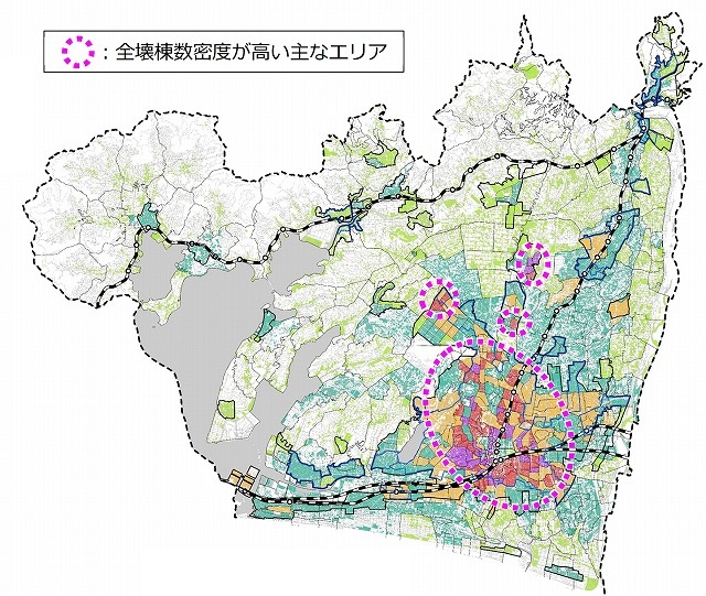 全壊棟数密度