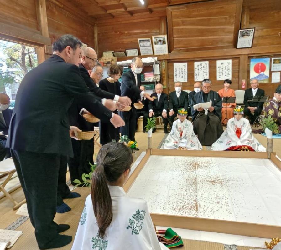息神社田遊祭R8田打ち