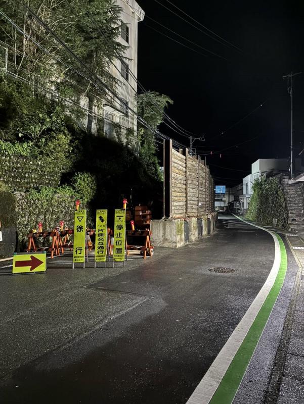 国道152号（天竜区佐久間町）片側交互通行