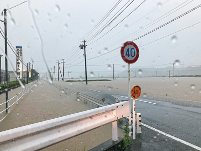 令和5年発生の豪雨による細江地区の浸水状況