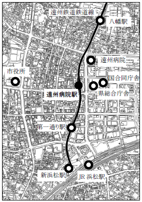 遠州病院駅周辺地図