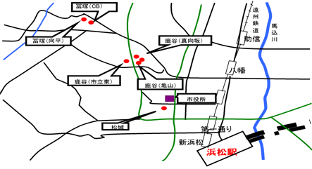 市内中心部6 団地位置図