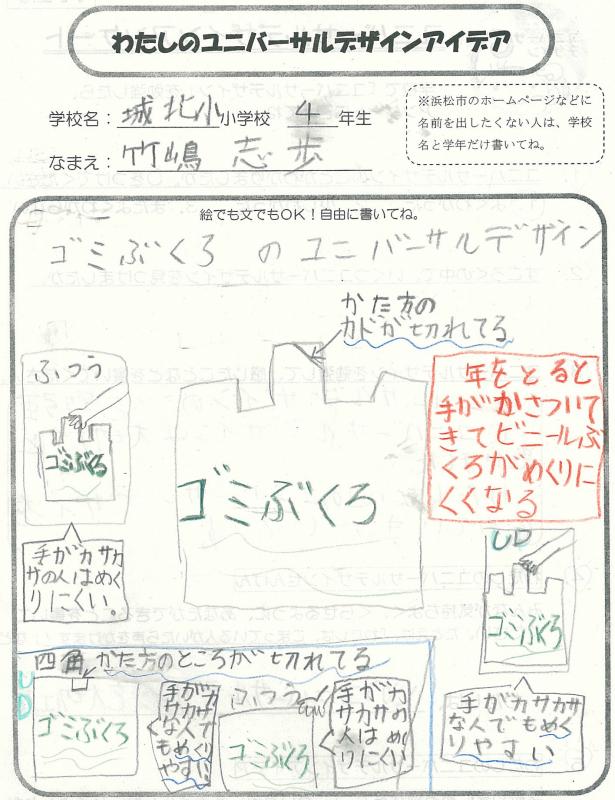 城北小学校の生徒のアイデア