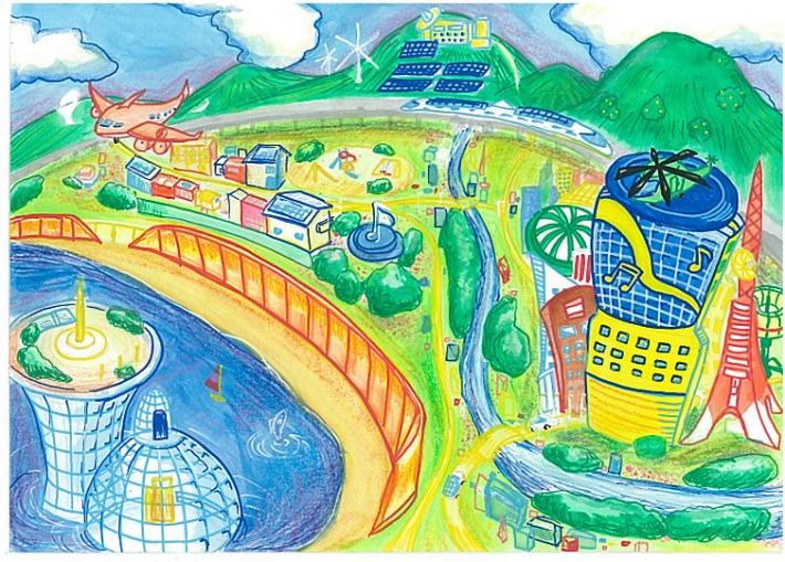 元城小学校6年1組大場万輝さん「人と自然にやさしく進化を続ける浜松市」