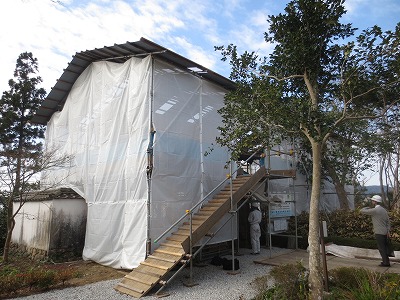 宝林寺山門　素屋根