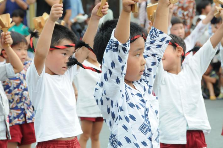 よさこいソーランを踊り切って、最後の決めポーズ