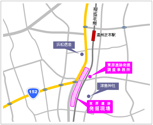 東原遺跡の地図