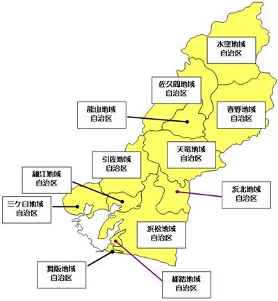 浜松市各自治区図